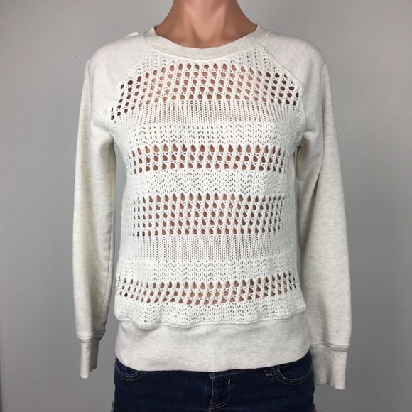 🛍 Aerie Knit Sweater Cream Size Small - Picture 2 of 8